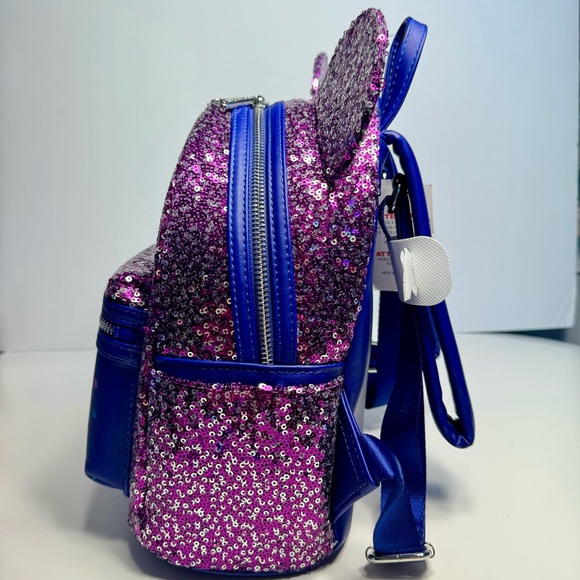 NWT. Loungefly Disney Paris 30th Anniversary Sparkling sequin Mini Backpack - Picture 9 of 11